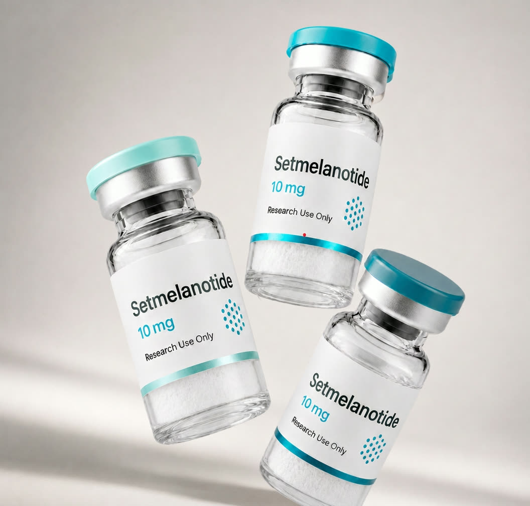 Setmelanotide (Imcivree) vial, mock product photograph, view 3