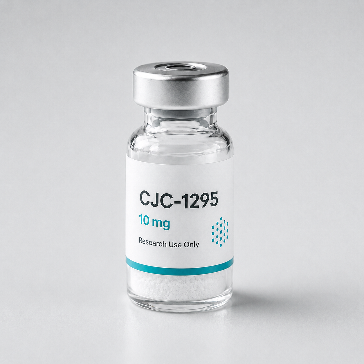 Vial labeled CJC-1295, ten milligrams